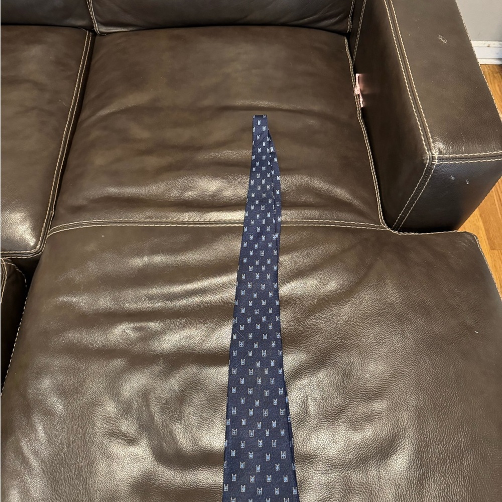 Bulgari Dark Blue Geometric Tie